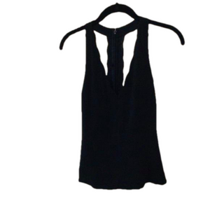 Pookie & Sebatian Black Zip Back Racerback Tank Top XS